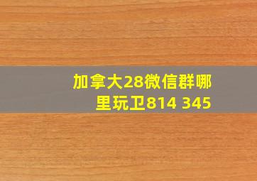 加拿大28微信群哪里玩卫814 345